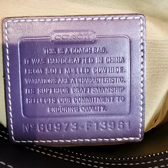 Coach Hamptons Purple Leather Satchel - Picture 3 of 12